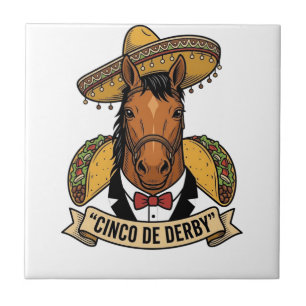 Cinco de Derby Cavalo Taco Sombrero Design Vintage