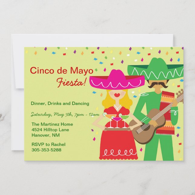 Cinco de Mayo Mariachi Convites (Frente)