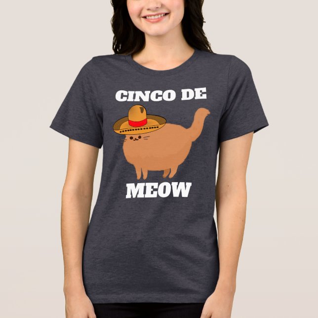 CINCO DE MEOW FUNNY CAT T SHIRT SHIRT (Frente)