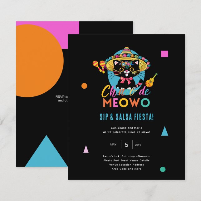 Cinco De Meowo Divertido Festa Cat Mayo (Frente/Verso)