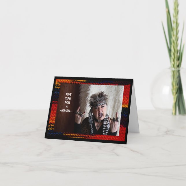 Cinco dicas para um cartão de saudação dobrado pel (Frente)