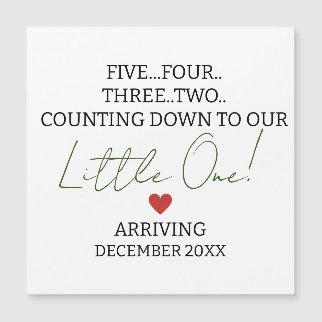 CINCO E QUATRO TRÊS CONTAGENS PARA A gravidez (Frente)