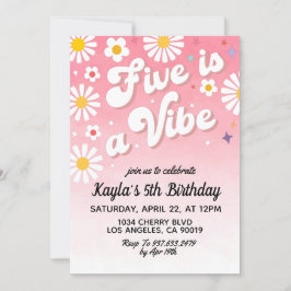 Cinco é um Convite de Aniversário para 5 Vibe