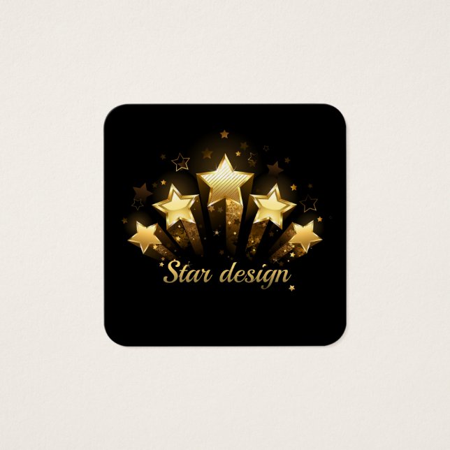 Cinco estrelas douradas a preto (Frente)