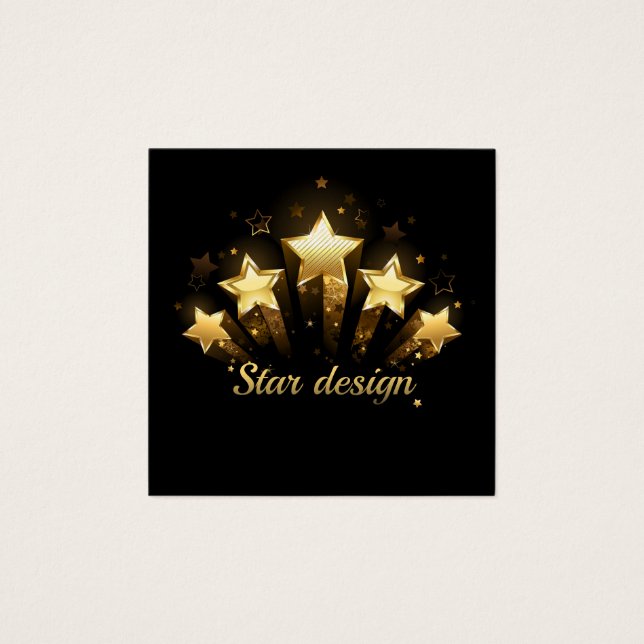 Cinco estrelas douradas a preto (Frente)
