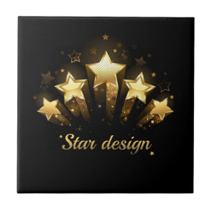 Cinco estrelas douradas a preto
