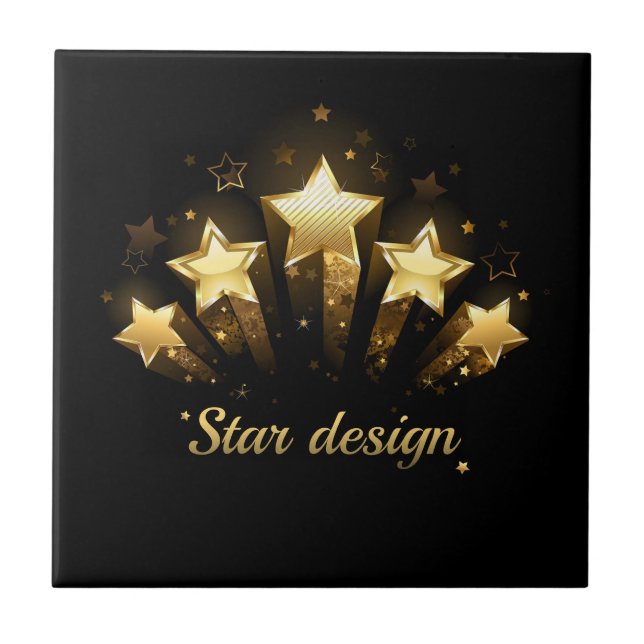 Cinco estrelas douradas a preto (Frente)