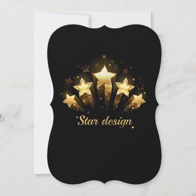 Cinco estrelas douradas a preto (Frente)