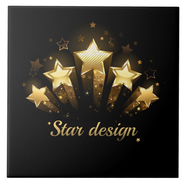 Cinco estrelas douradas em preto (Frente)