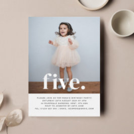 Cinco Fotografias Primeiro Convite de Aniversário