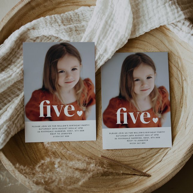 Cinco Fotos do Coração Primeiro Convite de Anivers (Criador carregado)