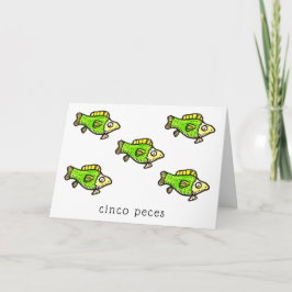 Cinco Peixes Peixe Feliz Cumpleanos Cartão de Aniv