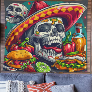 Cinco personalizáveis de Mayo Skull Tapeçaria