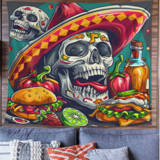 Cinco personalizáveis de Mayo Skull Tapeçaria