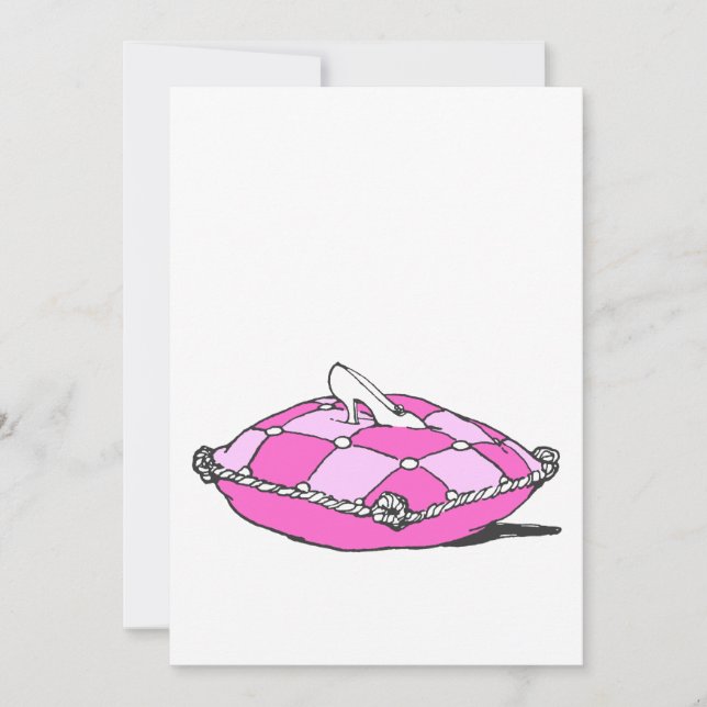 Cinderella Chinelo em Almofada Rosa Arte Antiga (Frente)