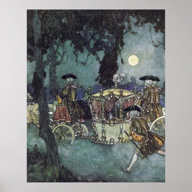 Cinderella Coach por Edmund Dulac Poster (Frente)