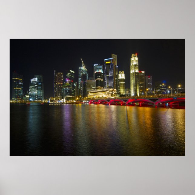 Cingapura ao longo do rio Night Poster (Frente)