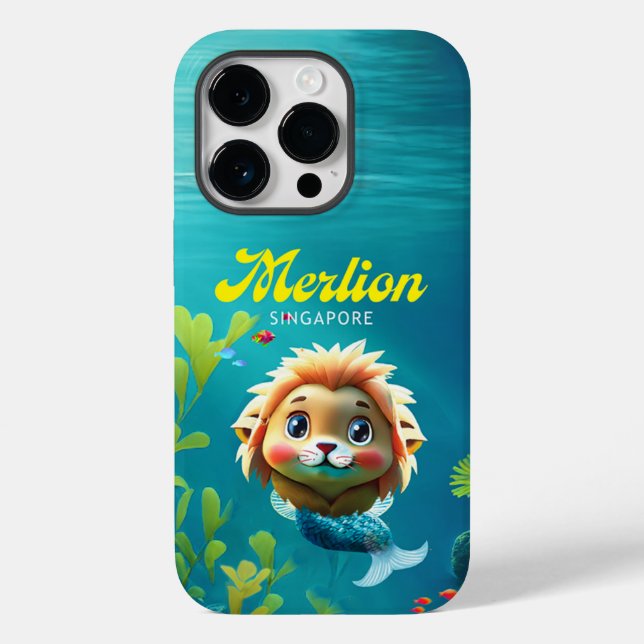 Cingapura Merlion para iPhone 14 Pro Case (Verso)