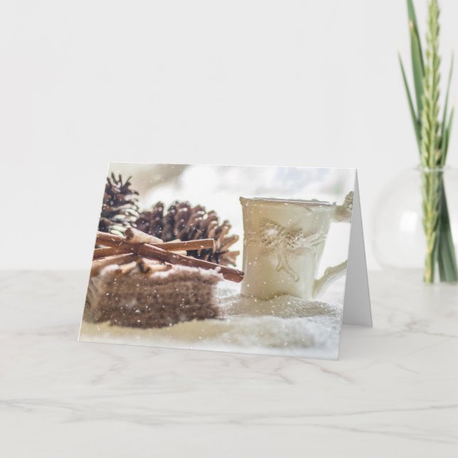 Cinnamon Pinecone e Cartão de Natal de Receita de  (Frente)