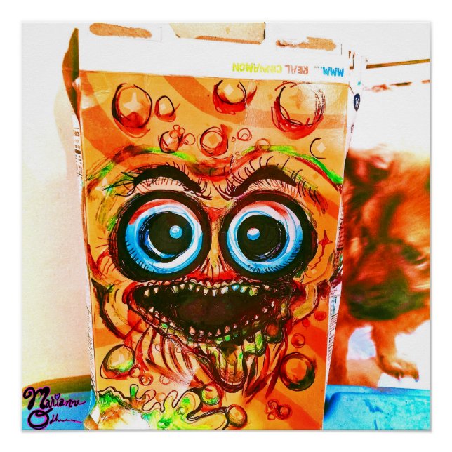 Cinnamon Zombie Crunch Art Impressão (Frente)