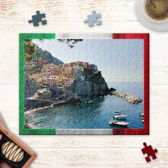 Cinque Terre - Quebra-cabeça de bandeira italiana (Criador carregado)
