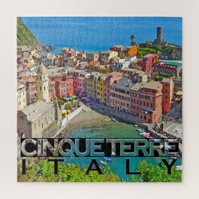 Cinque Terre Square Quebra-cabeça (Vertical)