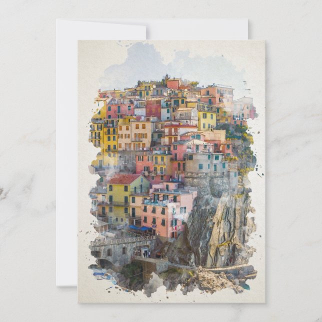 Cinque Terre Watercolor Art (Frente)