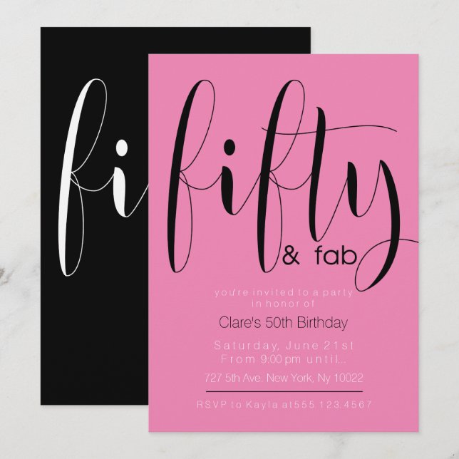 Cinqüênta & convites fabulosos, 50th do (Frente/Verso)