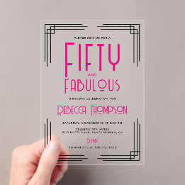 Cinquenta e Fabuloso Rosa Quente Art Deco 50º Aniv