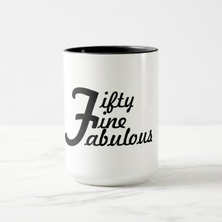 Cinqüênta finos e caneca de café fabulosa
