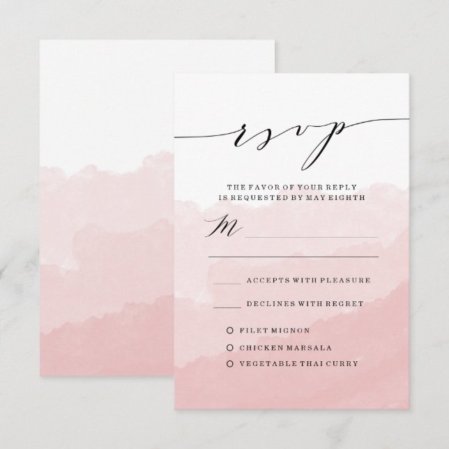 Cintura de Aquarela | Cartão RSVP de Casamento (Frente/Verso)