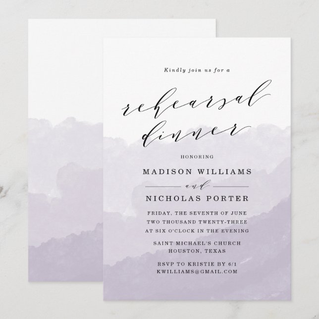 Cintura de Aquarela | Convite para Janto de ensaio (Frente/Verso)