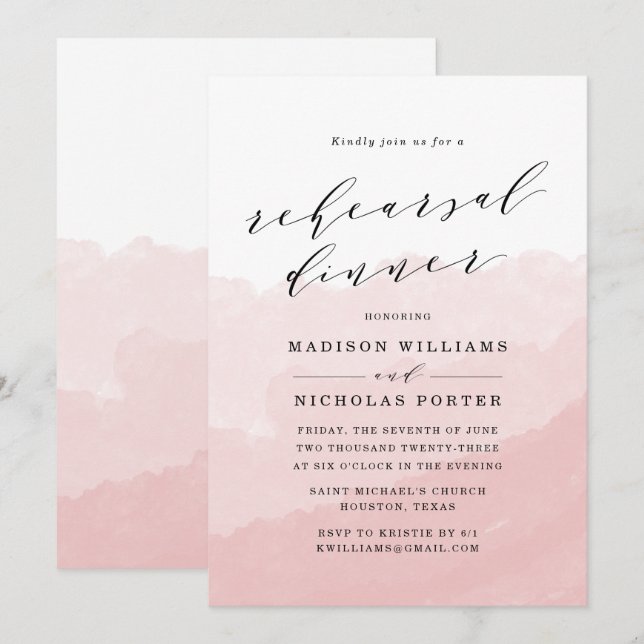 Cintura de Aquarela | Convite para Janto de ensaio (Frente/Verso)