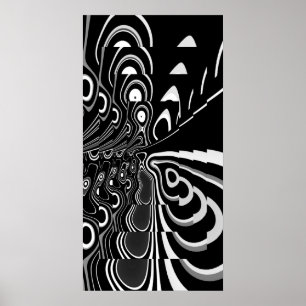 Cinza abstrato Art Poster preto ultra moderno