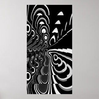 Cinza abstrato Art Poster preto ultra moderno