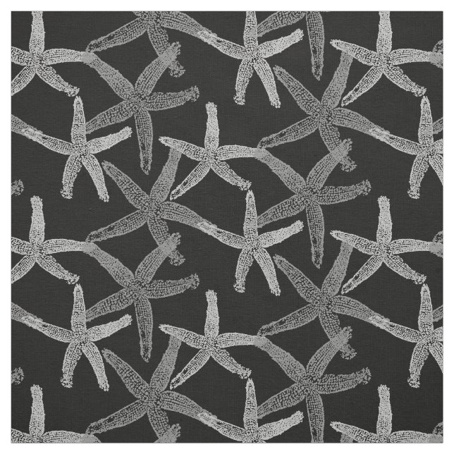 cinza abstrato de peixe-estrela tecido preto (Modelo)