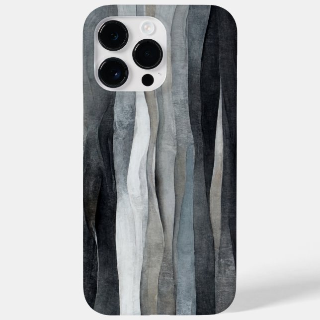 Cinza abstrato Waves Art iPhone / iPad case (Verso)