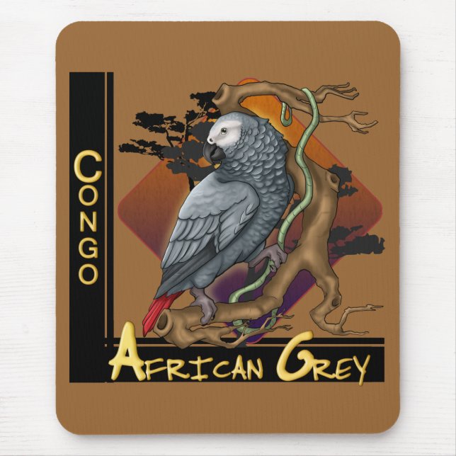 Cinza africano Mousepad de Congo (Frente)