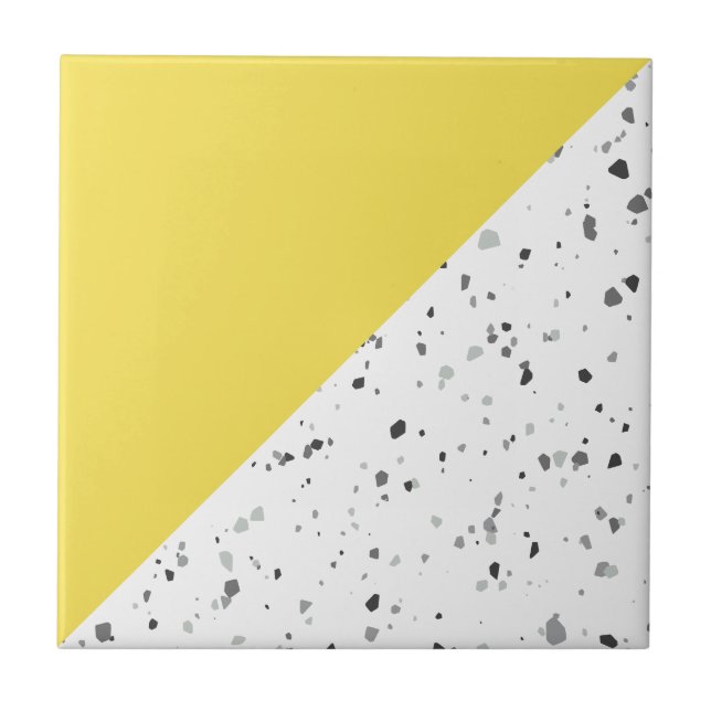 Cinza Amarelo Moderno Terrazzo (Frente)