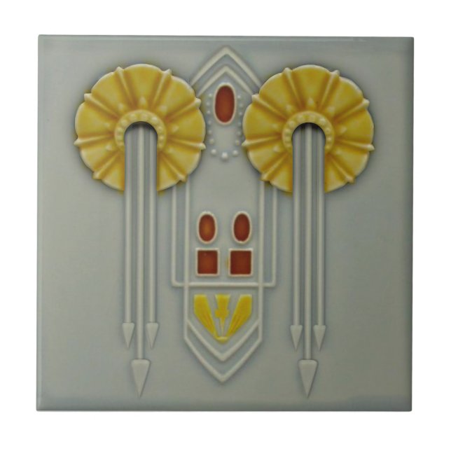 Cinza antiga alemã Jugendstil Repro Faux Alivio (Frente)