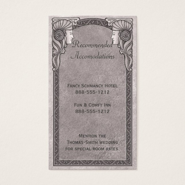 Cinza Art Nouveau Wedding (Frente)
