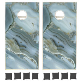 Cinza azul com regulamento de veias Douradas