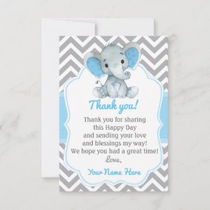 Cinza azul de elefante Cartões de agradecimentos 