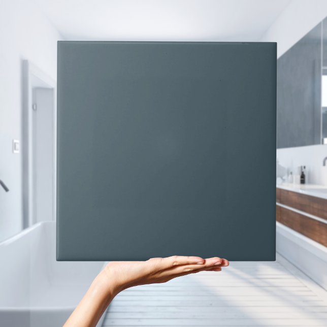 Cinza Azul Escuro Azulejo Cor Sólida (Dark Blue Ash Grey Solid Colour Tile
)