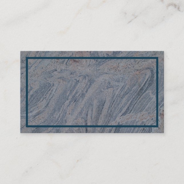 Cinza Azul Marble Texturizado Cartão de visita (Frente)