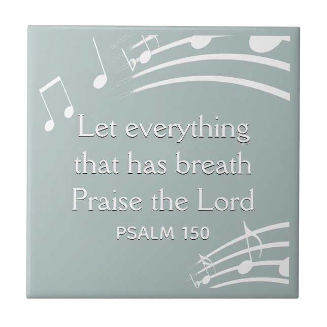 Cinza Azul Personalizado MÚSICA NOTAS de cerâmica  (Frente)