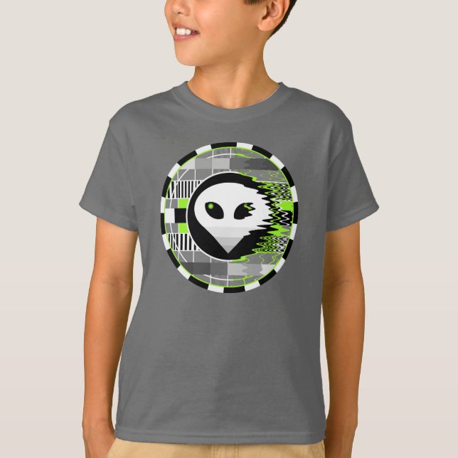 cinza básica de camisetas redondas para crianças d (Frente)