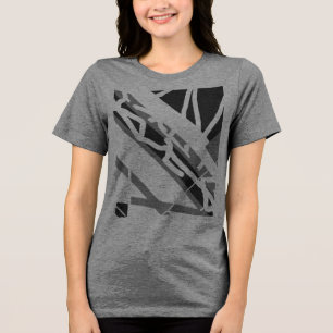 Cinza Black Diagonal Shapes Abstrato de Arte MCM