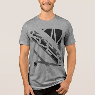 Cinza Black Diagonal Shapes Abstrato de Arte MCM