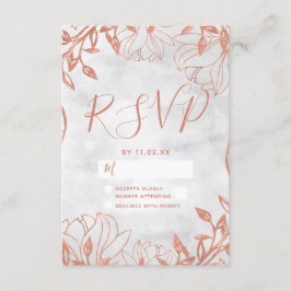 Cinza Botânica Dourada de Casamento RSVP